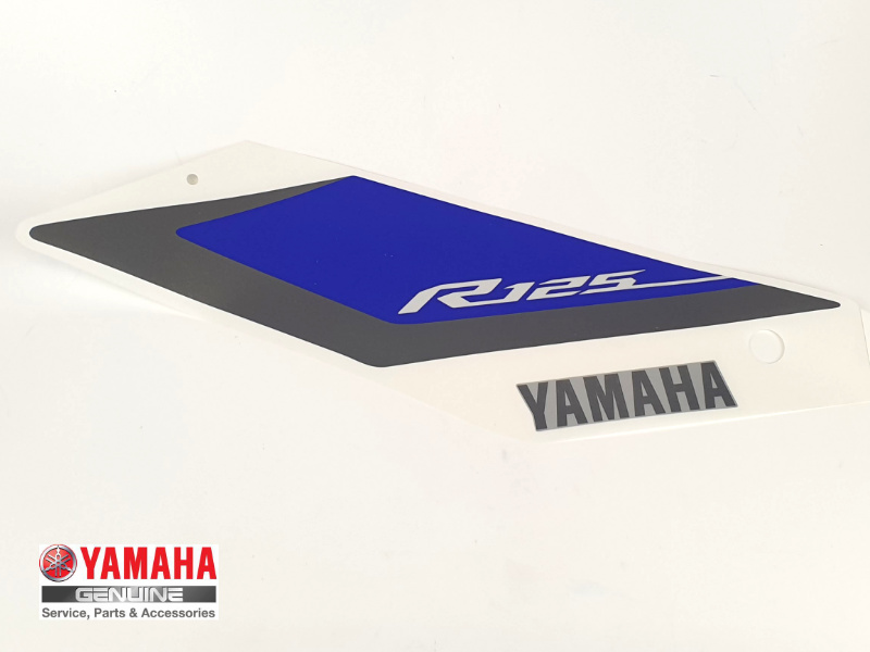 Aufkleber Yamaha YZF R125 links Verkleidung mitte blau silber