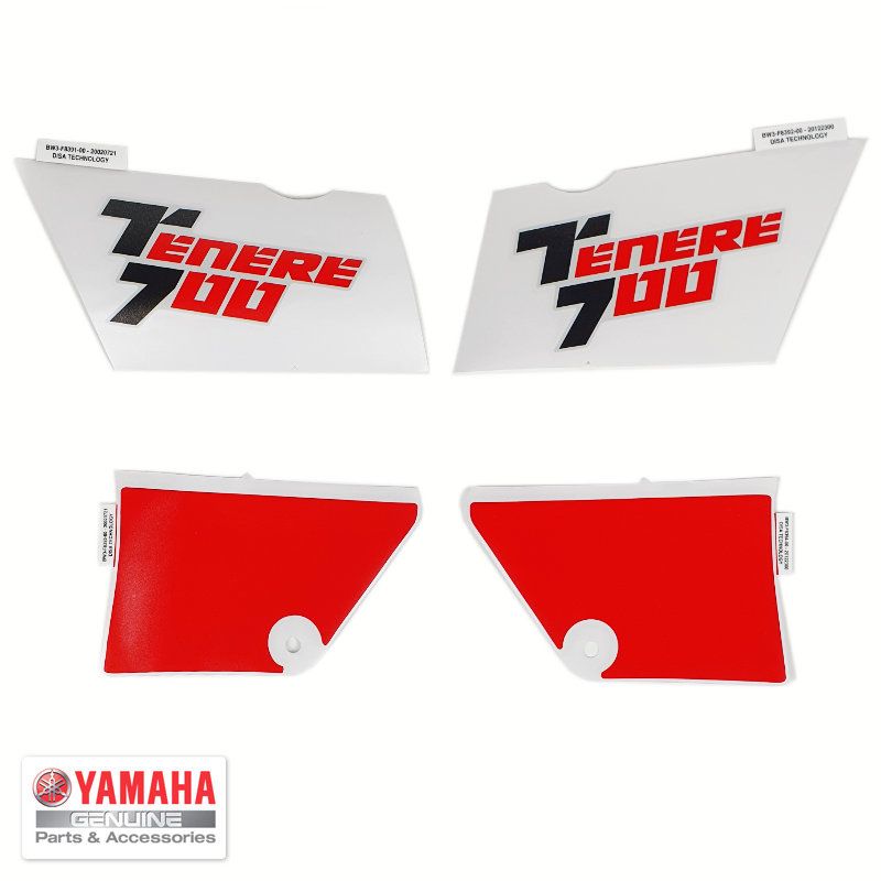 Yamaha Tenere 700 Dekor Aufkleber Tankverkleidung weiss / rot