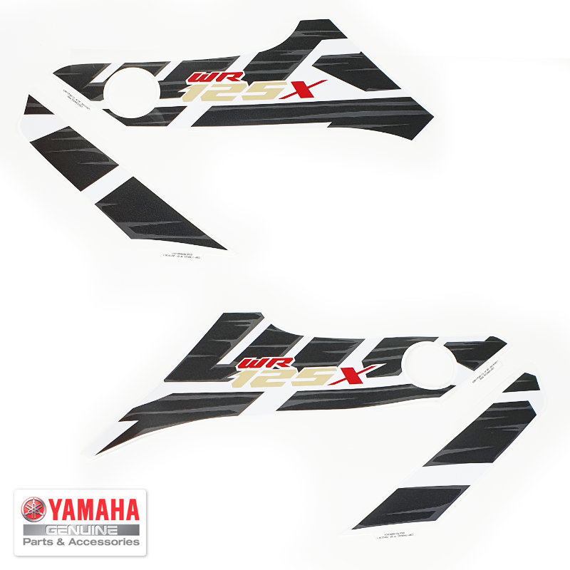 Yamaha WR 125 X Tankverkleidung Dekor Dekorsatz Aufkleber Set in weiß / rot / gold