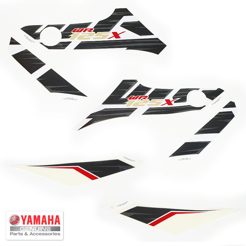 Yamaha WR 125 X Dekor Dekorsatz Aufkleber Set in weiß / rot / gold