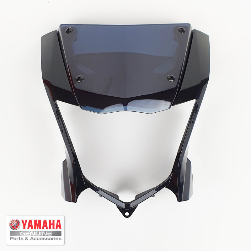 Yamaha WR 125 X Lampenverkleidung / Scheinwerfergehäuse in schwarz mit Windschild und Montagematerial im Set