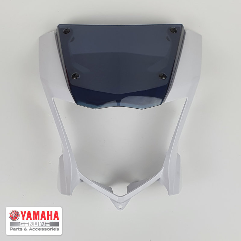 Yamaha WR 125 X Lampenverkleidung / Scheinwerfergehäuse in weiß mit Windschild und Montagematerial im Set